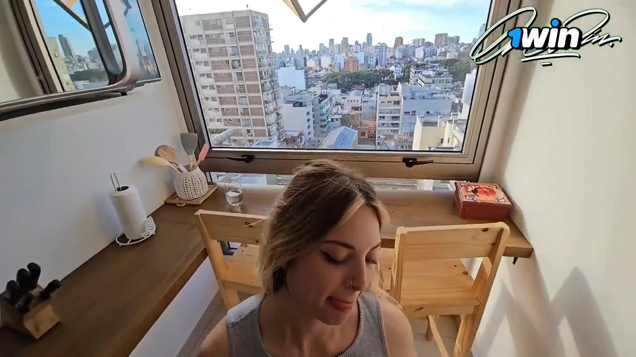 Beautiful blonde babe meets her new neighbor and gives him a blowjob. porn video